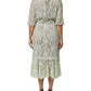 Dolce & Gabbana Mint Green Floral Lace Trim Midi Dress
