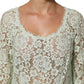 Dolce & Gabbana Mint Green Floral Lace Trim Midi Dress