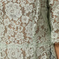 Dolce & Gabbana Mint Green Floral Lace Trim Midi Dress