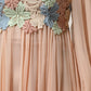 Dolce & Gabbana Pink Floral Embroidery Pleated A-line Dress