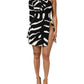 Dolce & Gabbana Black White One Shoulder High Slit Mini Dress
