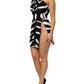 Dolce & Gabbana Black White One Shoulder High Slit Mini Dress