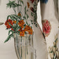 Dolce & Gabbana White Flower Vase Silk Sheath Midi Dress
