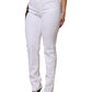 Dolce & Gabbana White GIRLY Floral Embroidery Denim Jeans