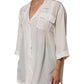 Dolce & Gabbana Off White Silk Button Down Polo Shirt Top