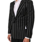 Dolce & Gabbana Black Stripes SICILIA 1 Button Suit Blazer