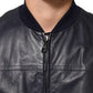 Dolce & Gabbana Blue Leather Full Zip Biker Blouson Jacket