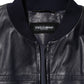 Dolce & Gabbana Blue Leather Full Zip Biker Blouson Jacket