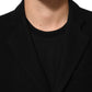 Dolce & Gabbana Black Wool Buttoned Men Trench Coat Jacket