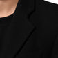 Dolce & Gabbana Black Wool Buttoned Men Trench Coat Jacket