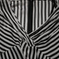 Dolce & Gabbana Black White Stripes Silk V-neck Midi Dress