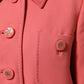 Dolce & Gabbana Pink Buttoned Down Trench Coat Jacket