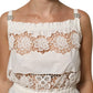 Dolce & Gabbana White Poplin Openwork Embroidery Tank Top