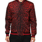 Dolce & Gabbana Red Leopard Print Full Zip Bomber Jacket