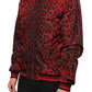 Dolce & Gabbana Red Leopard Print Full Zip Bomber Jacket