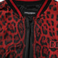 Dolce & Gabbana Red Leopard Print Full Zip Bomber Jacket