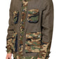 Dolce & Gabbana Brown Camouflage Linen Button Down Jacket