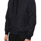 Dolce & Gabbana Blue Logo Tape Hooded Full Zip Bomber Jacket