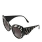 Dolce & Gabbana Black Silver Sequin Butterfly Polarized Sunglasses