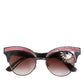 Dolce & Gabbana Black Pink Mirrored Cat Eye Sequined Sunglasses