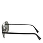 Dolce & Gabbana Matte Black Steel Frame Gray Lens Sunglasses