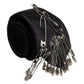 Dolce & Gabbana Black Safety Pins Silk Adjustable Necktie Accessory Tie