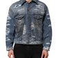 Dolce & Gabbana Blue Cotton Tattered Denim Blouson Jacket