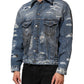 Dolce & Gabbana Blue Cotton Tattered Denim Blouson Jacket
