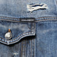 Dolce & Gabbana Blue Cotton Tattered Denim Blouson Jacket
