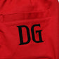 Dolce & Gabbana Red Cotton MidWaist Drawstring Bermuda Pants