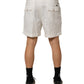 Dolce & Gabbana White Cotton Mid Waist Men Bermuda Shorts