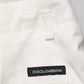 Dolce & Gabbana White Cotton Mid Waist Men Bermuda Shorts