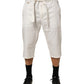 Dolce & Gabbana White Cotton Stretch Cropped Trouser Pants