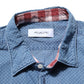 AGLINI Blue Cotton Slim Fit Collared Long Sleeve Casual Shirt