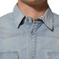 Maison Clochard Blue Denim Collared Long Sleeve Men Shirt