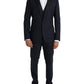 Dolce & Gabbana Blue Wool MARTINI 1 Button Men 3 Piece Suit