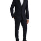 Dolce & Gabbana Blue Wool MARTINI 1 Button Men 3 Piece Suit
