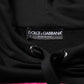 Dolce & Gabbana Black Printed Hooded Men Sweatshirt Sweater