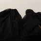Dolce & Gabbana Black Silk Tulle Long Sleeve V-neck Dress