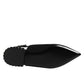Dolce & Gabbana Black Crystal Charmeuse Slingback Shoes