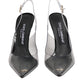 Dolce & Gabbana Black Leather Clear PVC Slingback Pumps Shoes