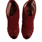 Dolce & Gabbana Red Tulle Ankle Boots Stiletto Heels Shoes