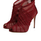 Dolce & Gabbana Red Tulle Ankle Boots Stiletto Heels Shoes