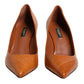 Dolce & Gabbana Brown Leather Kitten Heels Pumps Shoes