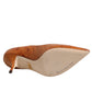 Dolce & Gabbana Brown Leather Kitten Heels Pumps Shoes