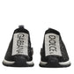 Dolce & Gabbana Black Silver Slip On Sorrento Sneakers Shoes