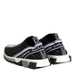 Dolce & Gabbana Black Silver Slip On Sorrento Sneakers Shoes