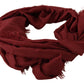 Dolce & Gabbana Red DG Crown Cashmere Silk Shawl Fringe Wrap Scarf