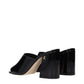 Jimmy Choo Black Leather Platform Sandals