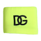 Dolce & Gabbana Yellow Green Silk DG Logo Men Wristband